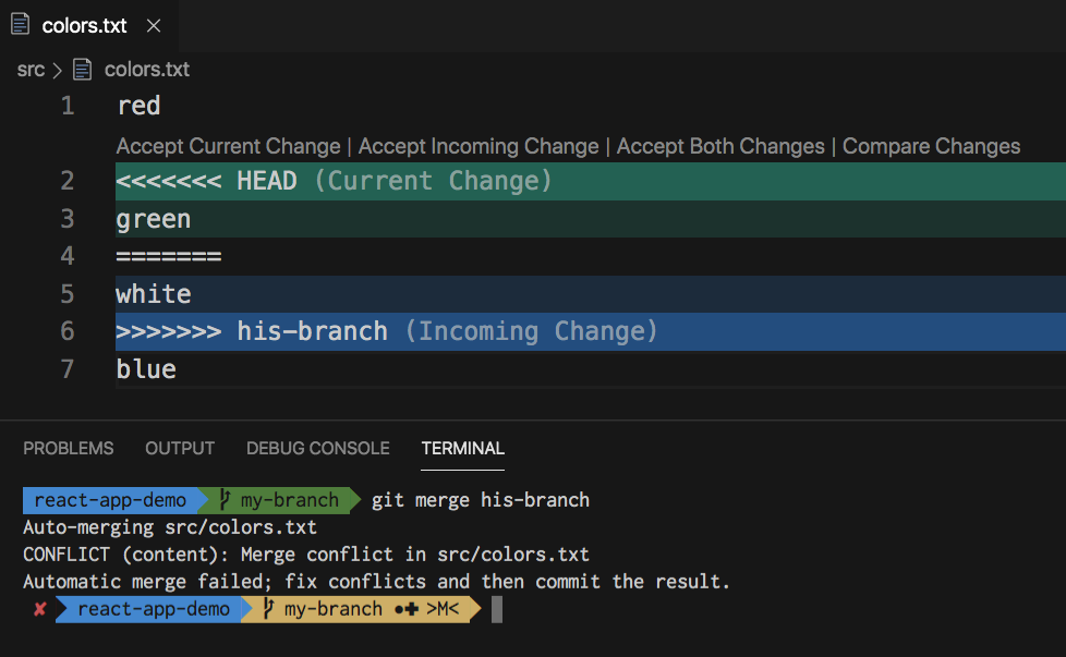 Eclipse Git Merge Two Local Branches