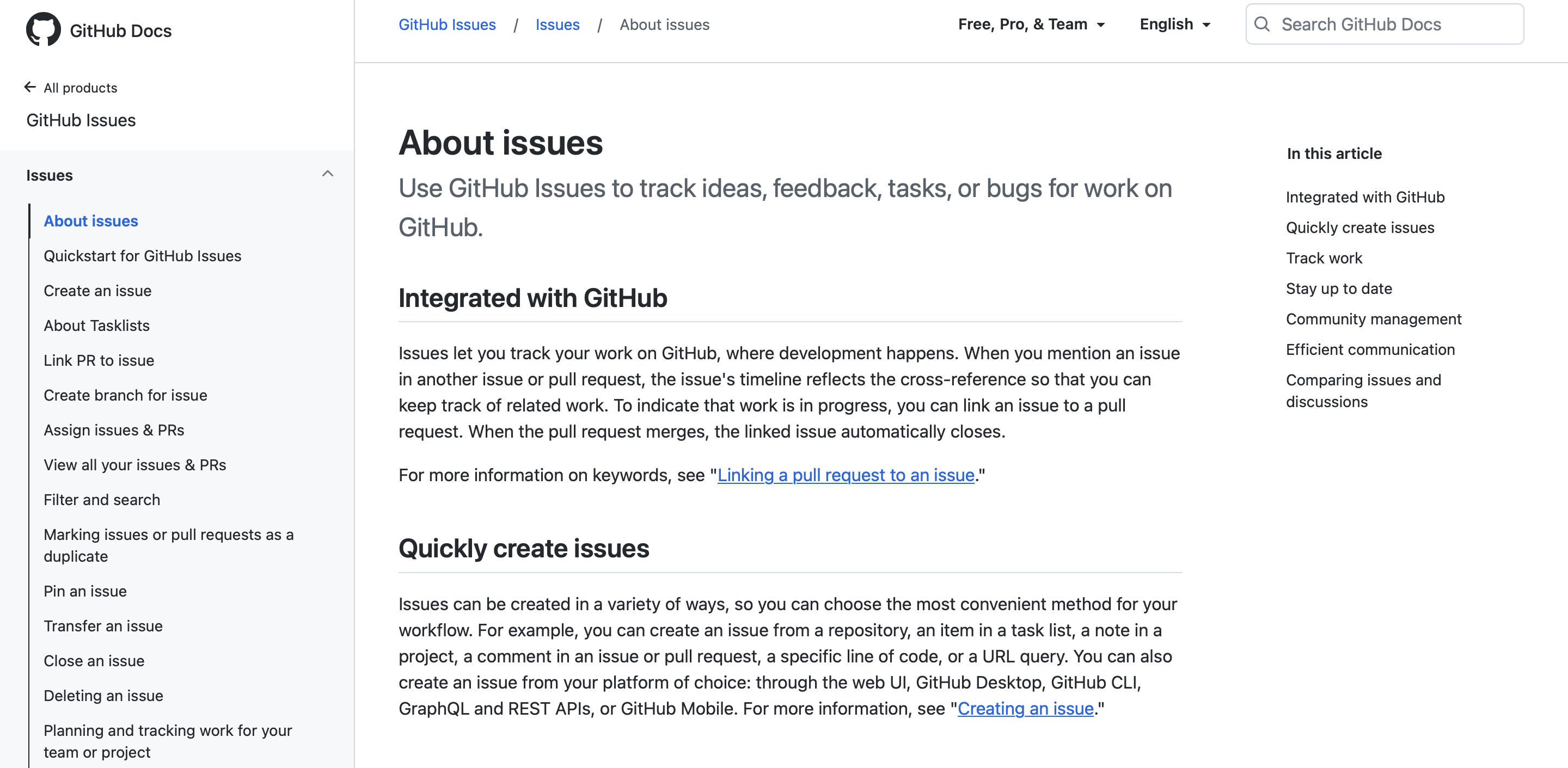 What is GitHub Issues, feature homepage.