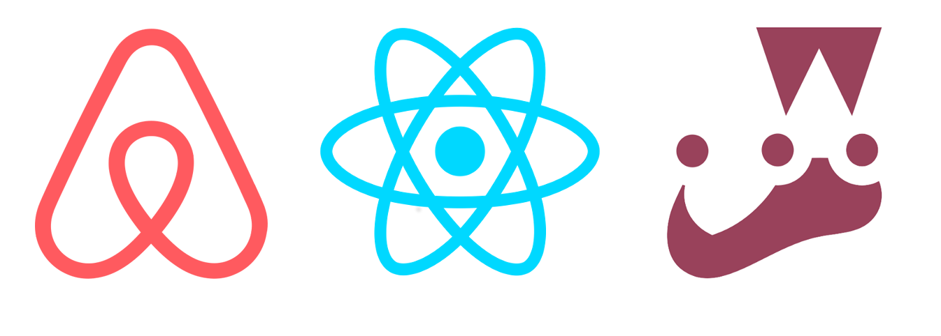 Enzyme (AirBnB), React and Jest logos to explain you can combine them to test your components.