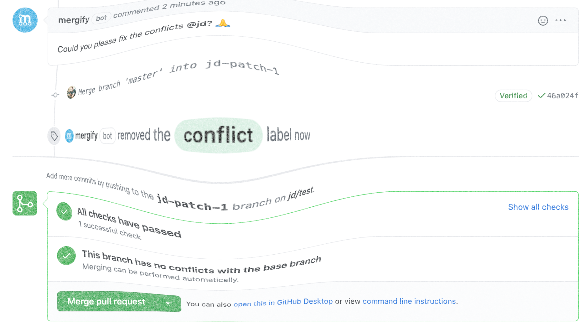 Dealing Faster with Conflicting Pull Requests