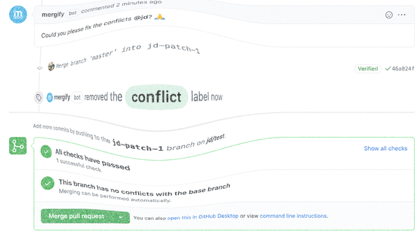 Dealing Faster with Conflicting Pull Requests